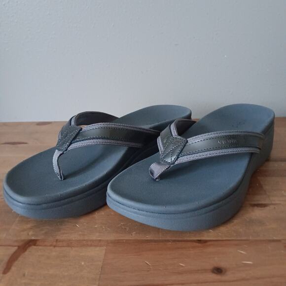 Vionic High Tide Pewter Patent Leather Platform Sandal Women's Size 8.5 M - Picture 6 of 11